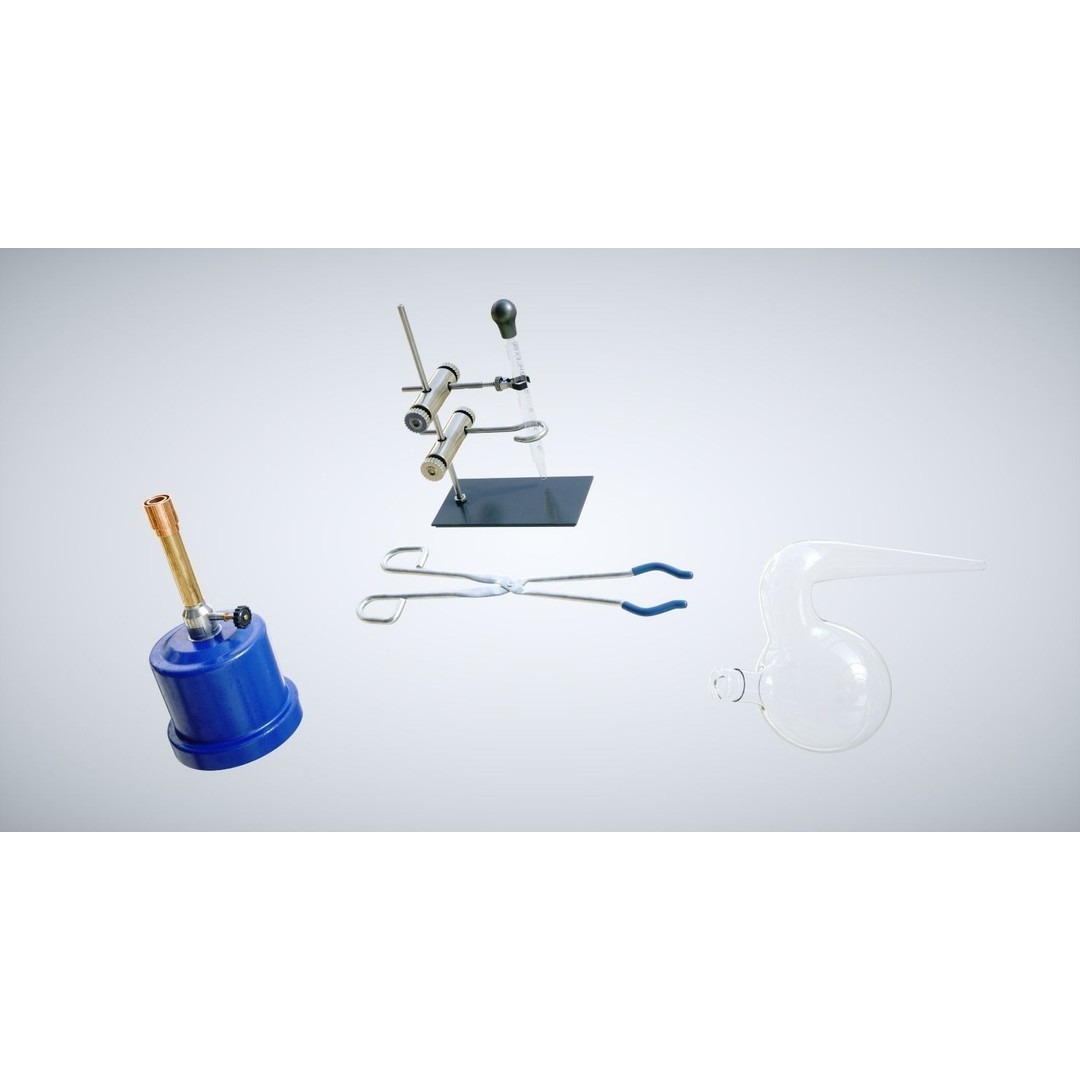 Laboratory Equipment 3D Model – Low Poly PBR Asset, OBJ & LWO Formats - View 11