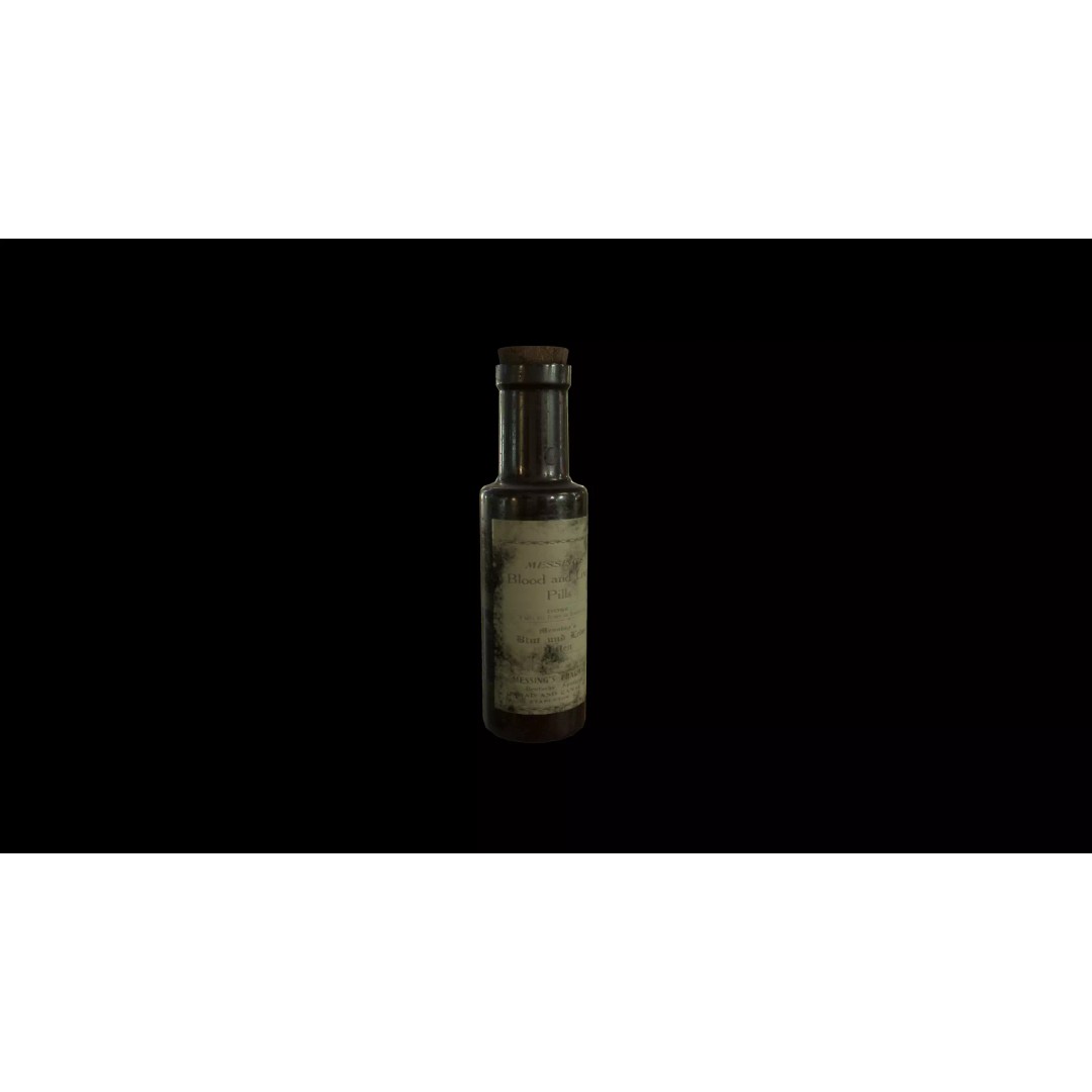 Old Medicine Bottles 3D Model – Low Poly Antique Science Asset, FBX - View 16