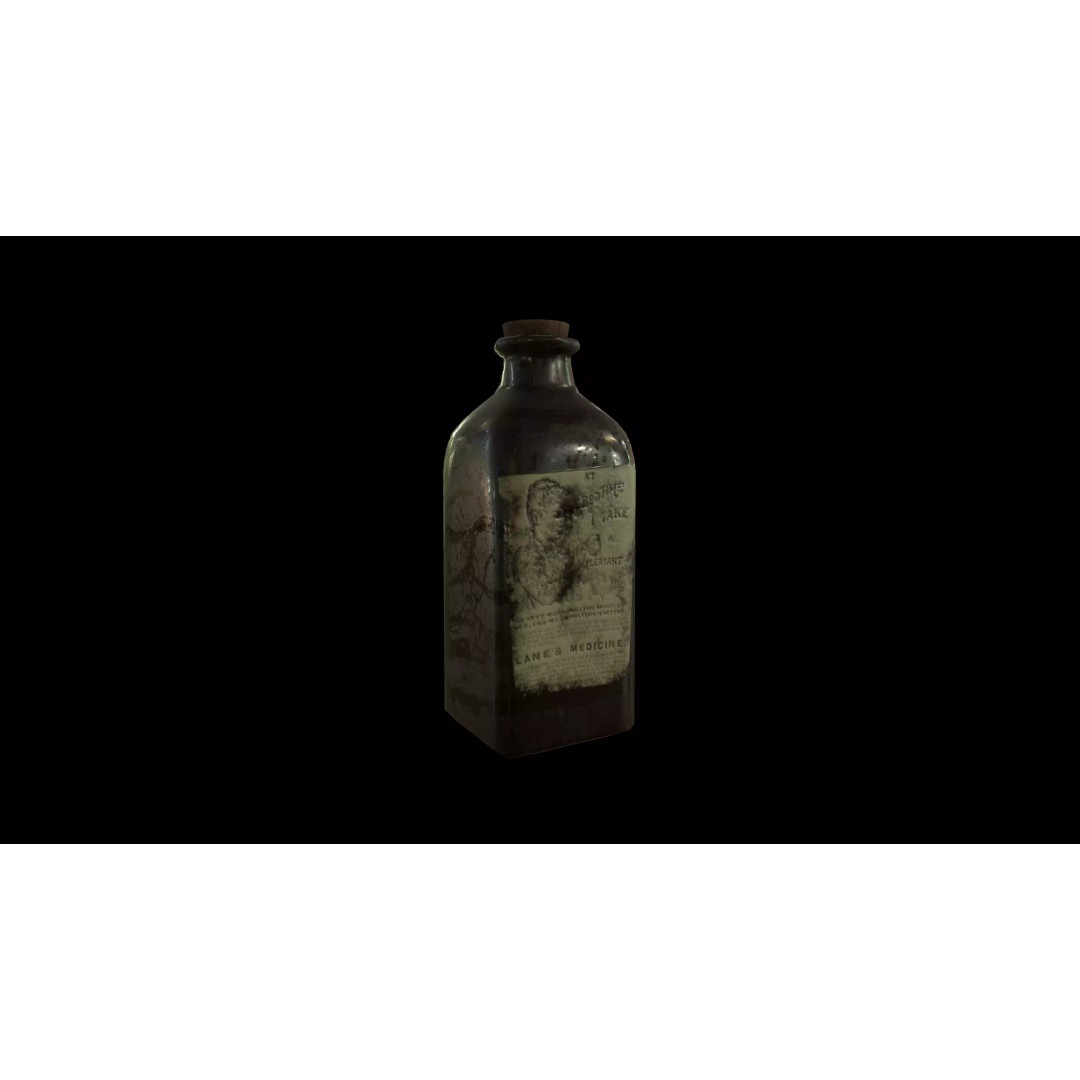 Old Medicine Bottles 3D Model – Low Poly Antique Science Asset, FBX - View 17