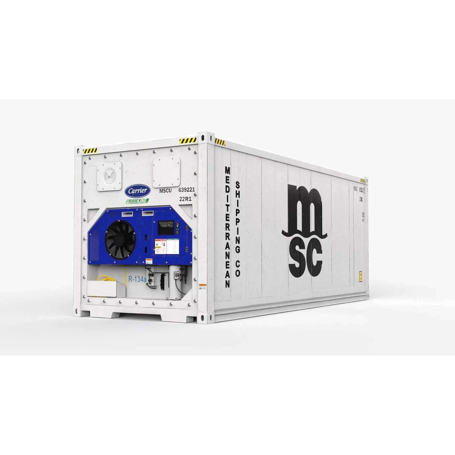 20ft MSC Reefer Carrier - Game-Ready 3D Model - View 2