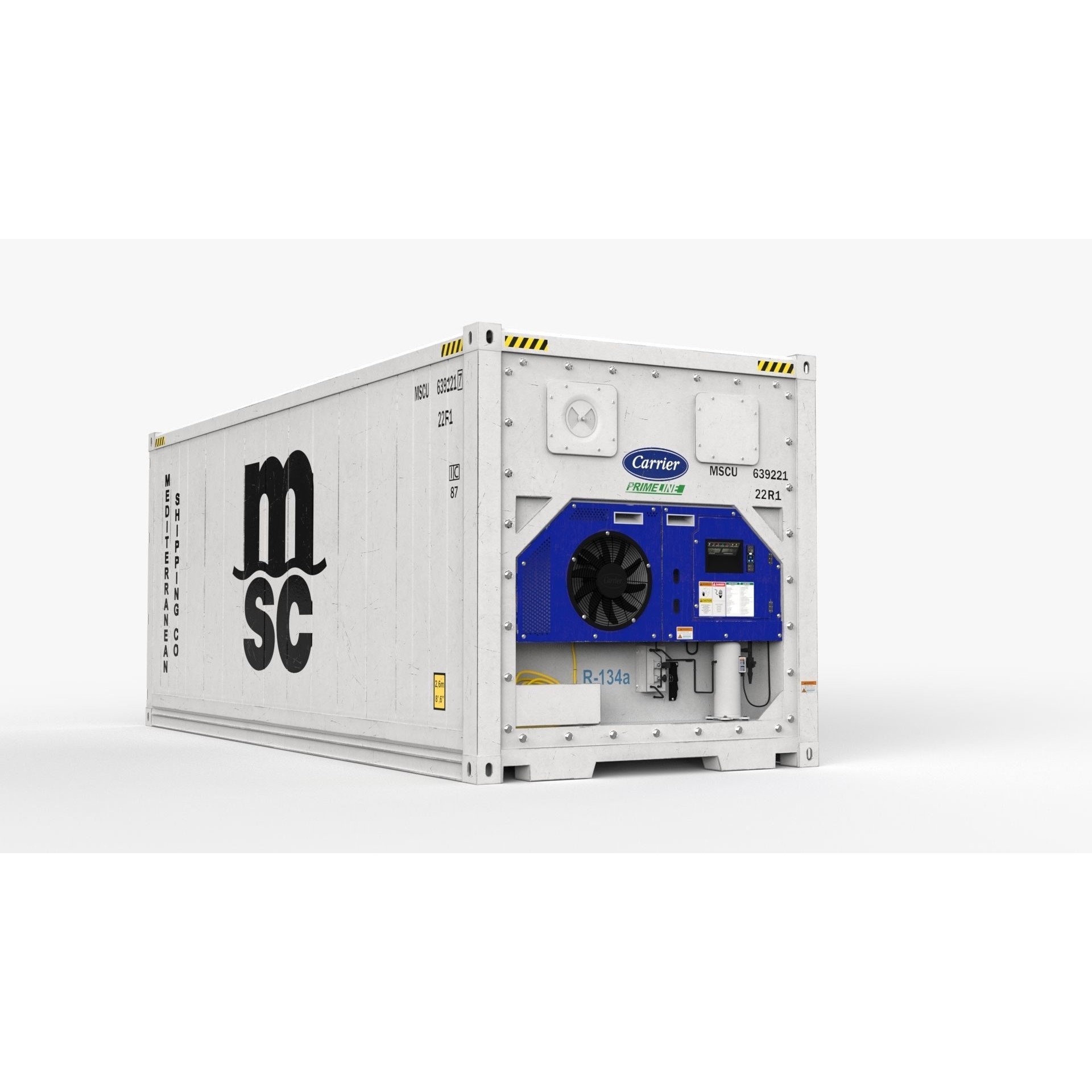 20ft MSC Reefer Carrier - Game-Ready 3D Model - View 3
