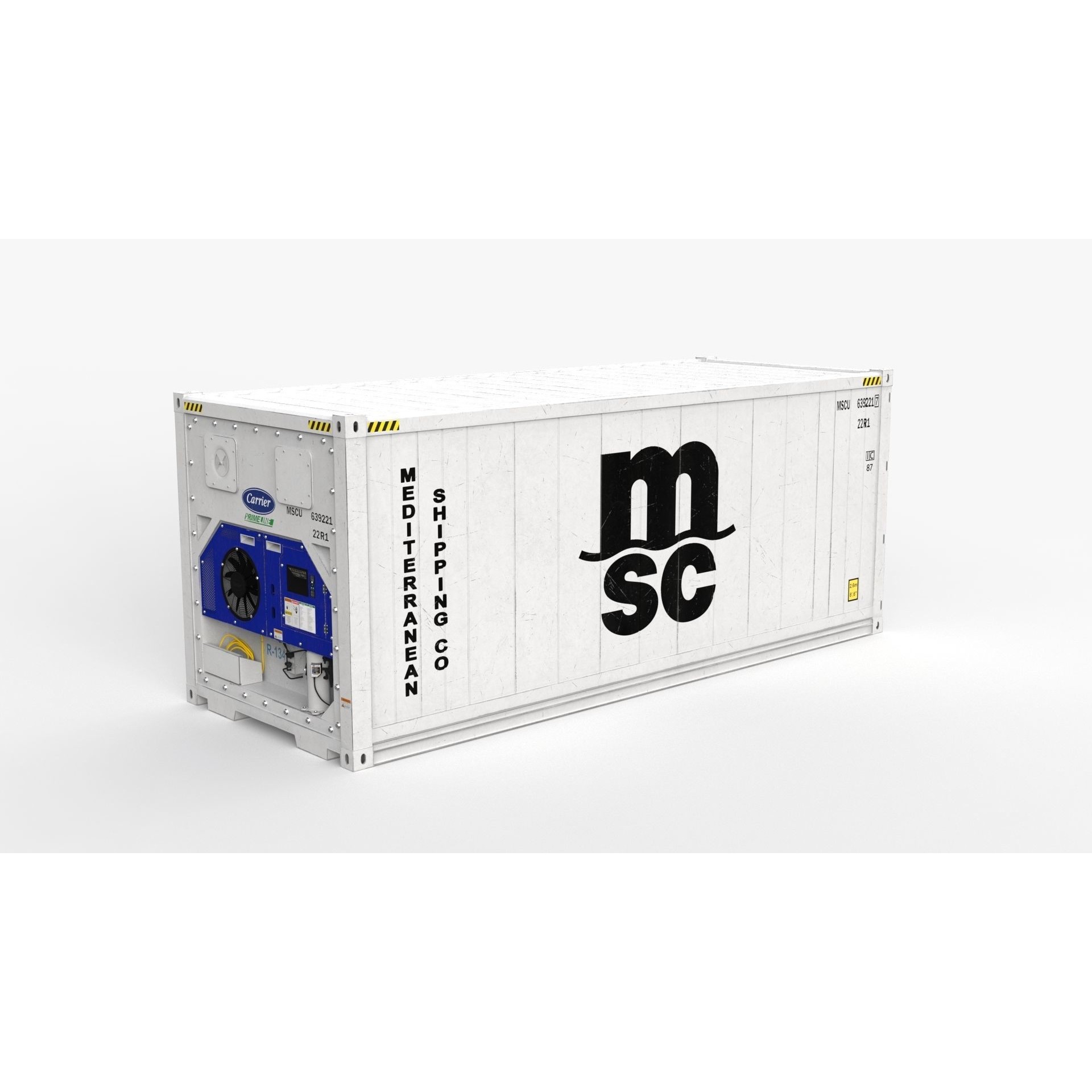 20ft MSC Reefer Carrier - Game-Ready 3D Model - View 5