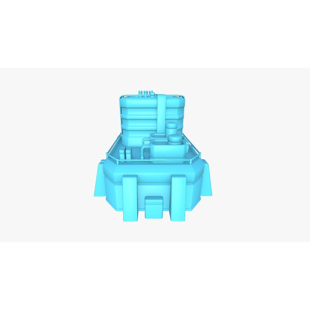 SciFi Hospital 3D Model – Low Poly Exterior Design, FBX & OBJ - View 12