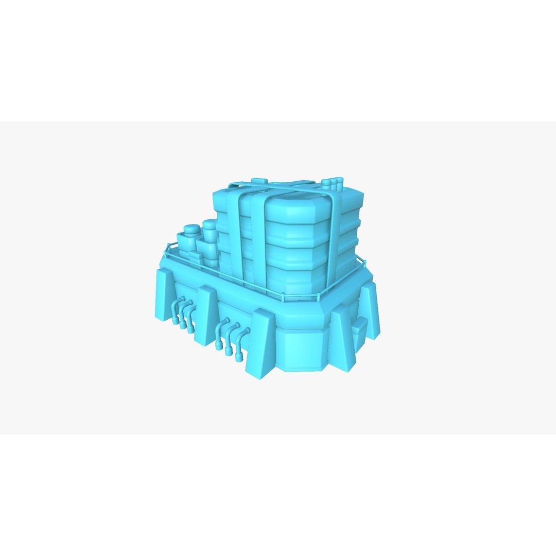 SciFi Hospital 3D Model – Low Poly Exterior Design, FBX & OBJ - View 14