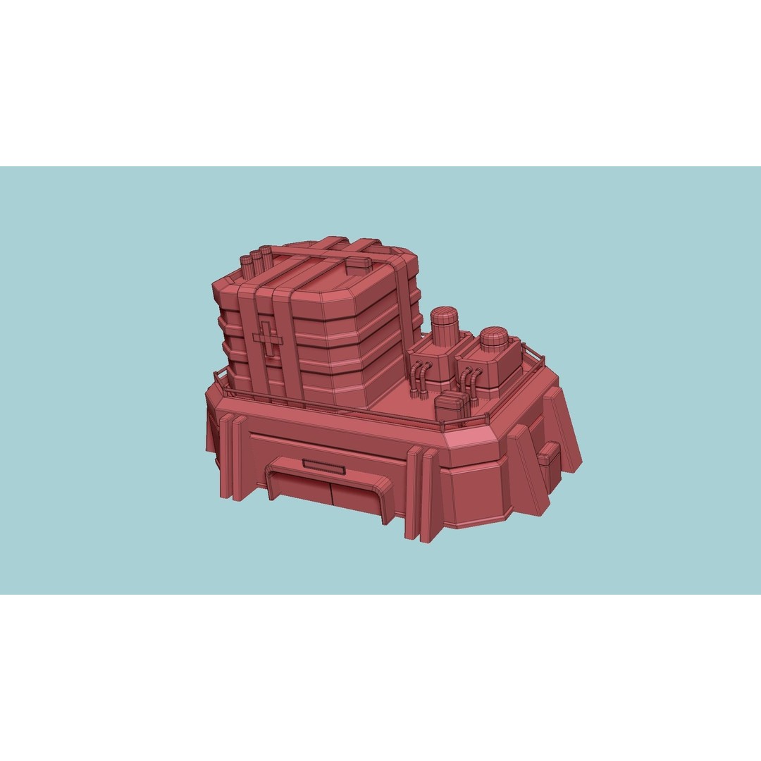 SciFi Hospital 3D Model – Low Poly Exterior Design, FBX & OBJ - View 18