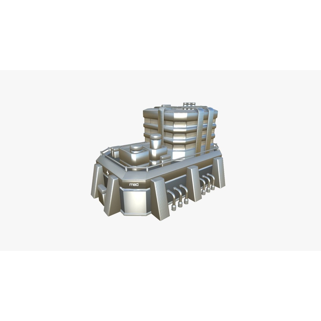 SciFi Hospital 3D Model – Low Poly Exterior Design, FBX & OBJ - View 5