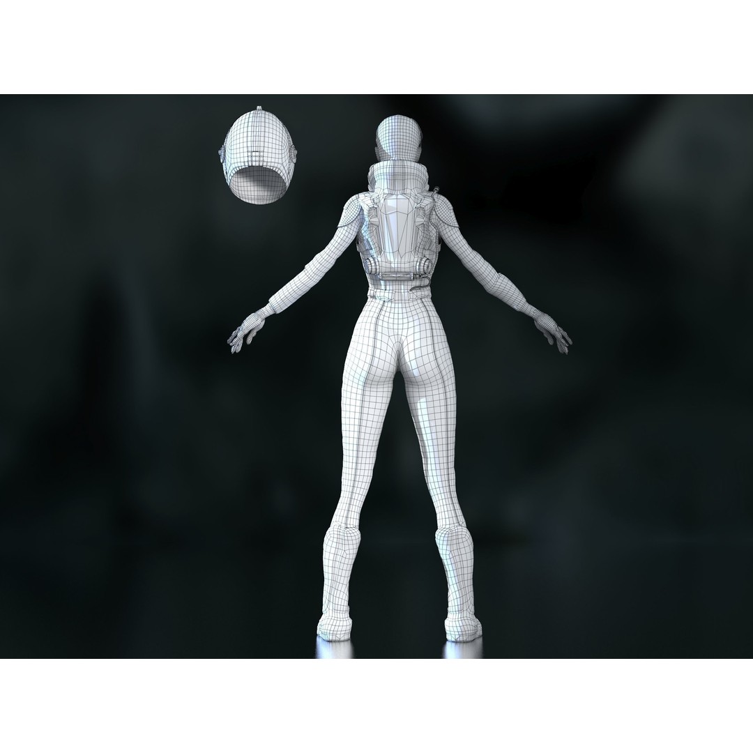 Meredith Vickers 3D Model – Low Poly Rigged Character, FBX, PBR