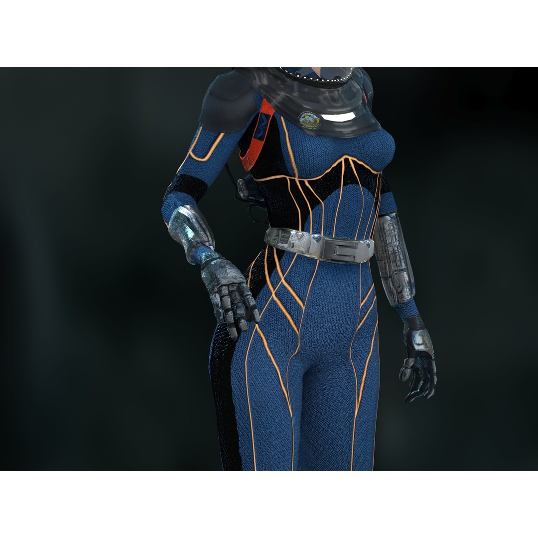 Meredith Vickers 3D Model – Low Poly Rigged Character, FBX, PBR - View 24
