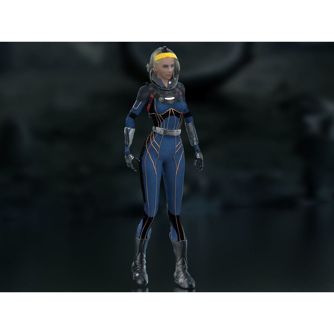 Meredith Vickers 3D Model – Low Poly Rigged Character, FBX, PBR - View 8