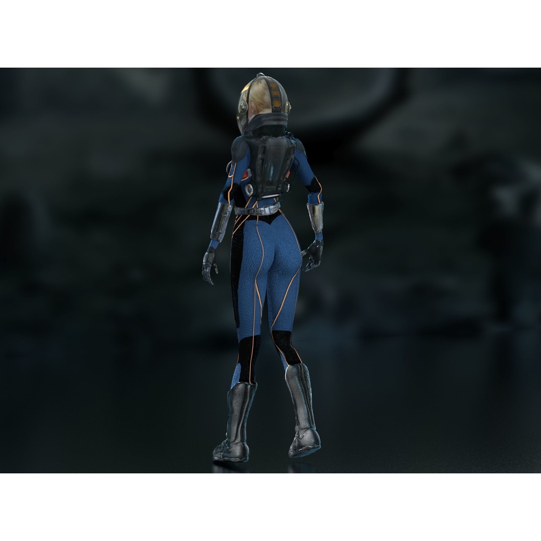 Meredith Vickers 3D Model – Low Poly Rigged Character, FBX, PBR - View 9