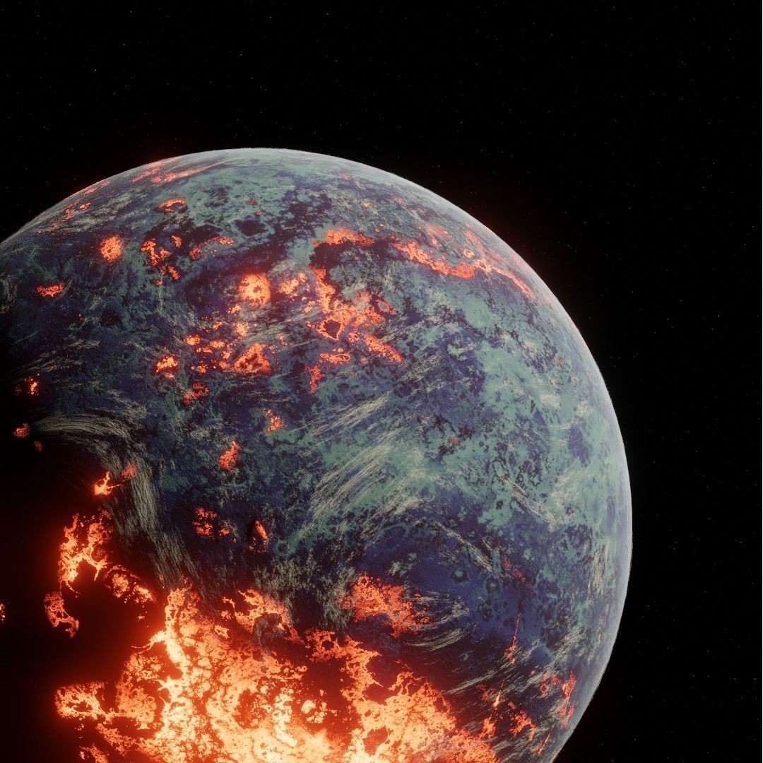 Alien Planet 3D Model – Low Poly Game Asset, FBX, PBR Textures - View 11