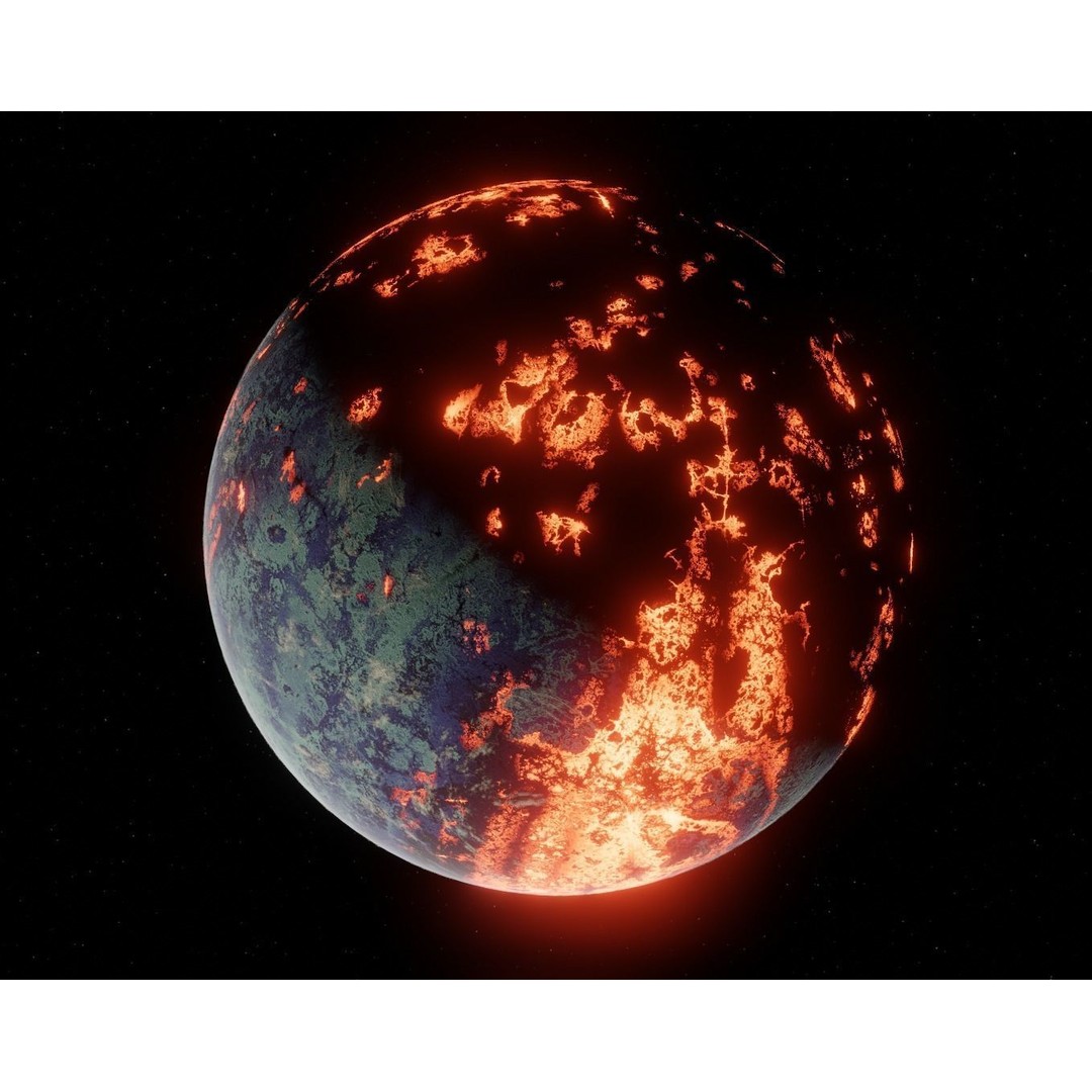 Alien Planet 3D Model – Low Poly Game Asset, FBX, PBR Textures - View 12