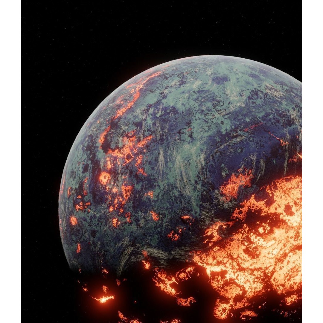 Alien Planet 3D Model – Low Poly Game Asset, FBX, PBR Textures - View 14