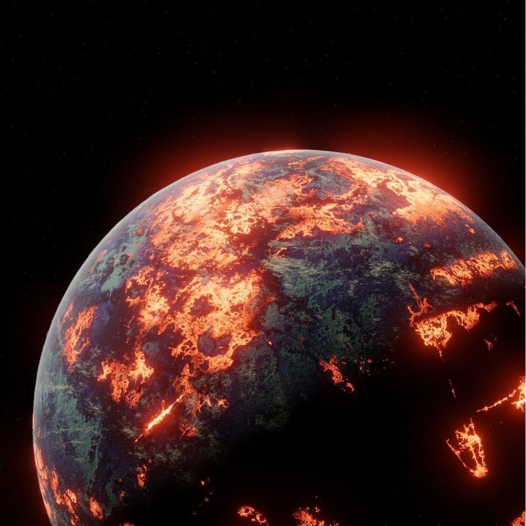 Alien Planet 3D Model – Low Poly Game Asset, FBX, PBR Textures - View 15