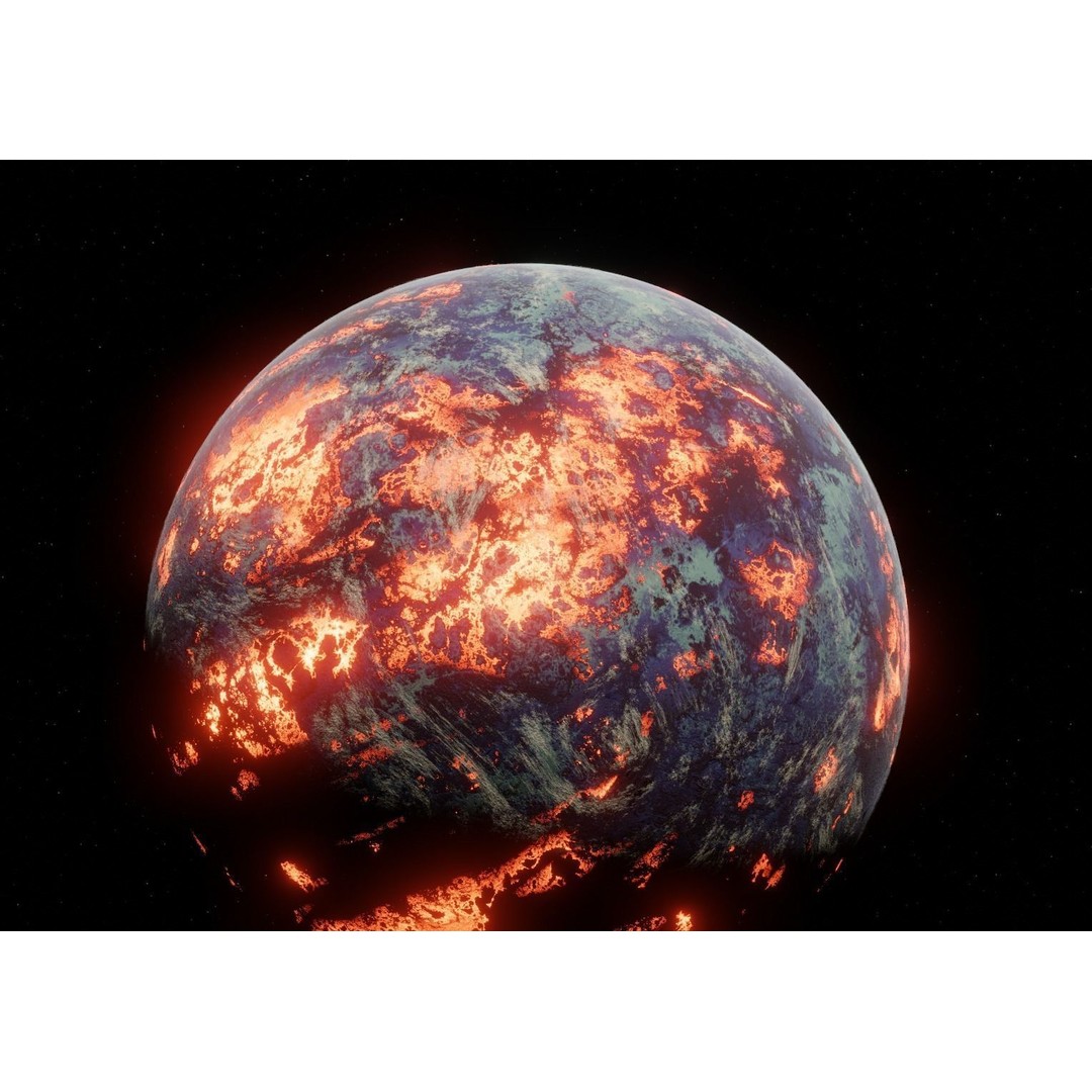 Alien Planet 3D Model – Low Poly Game Asset, FBX, PBR Textures - View 17