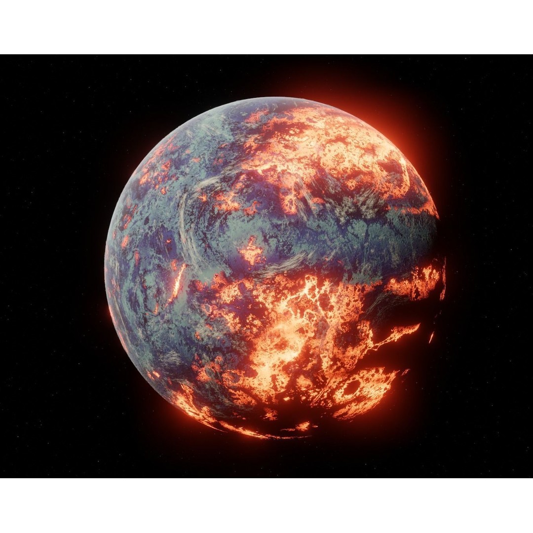 Alien Planet 3D Model – Low Poly Game Asset, FBX, PBR Textures - View 18