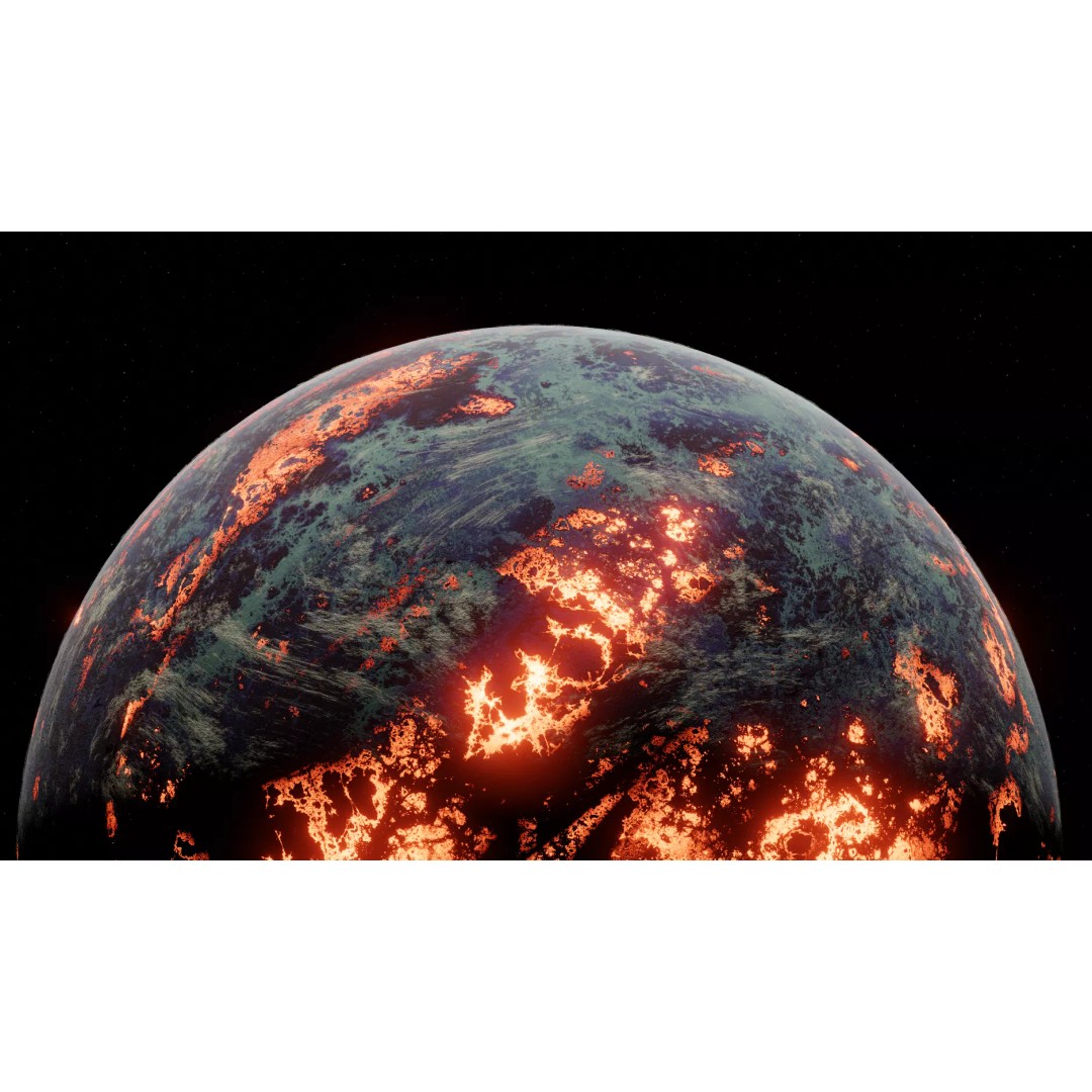 Alien Planet 3D Model – Low Poly Game Asset, FBX, PBR Textures - View 2