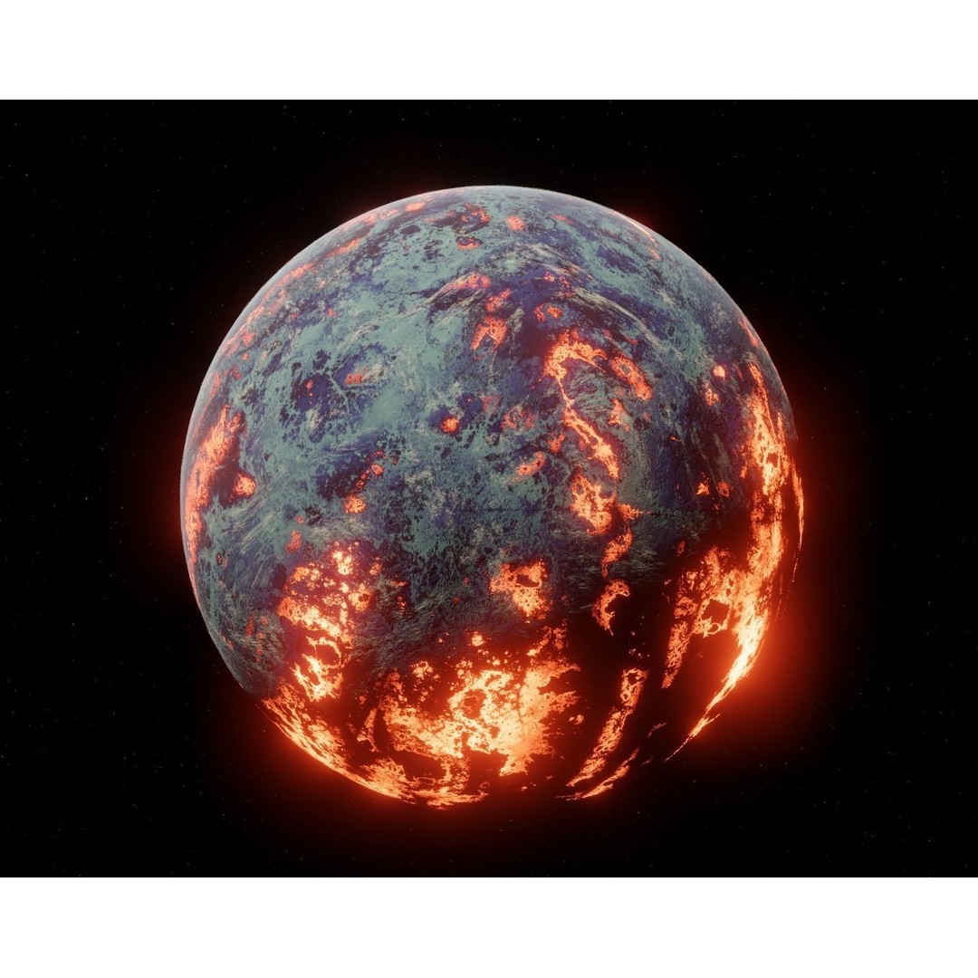 Alien Planet 3D Model – Low Poly Game Asset, FBX, PBR Textures - View 3