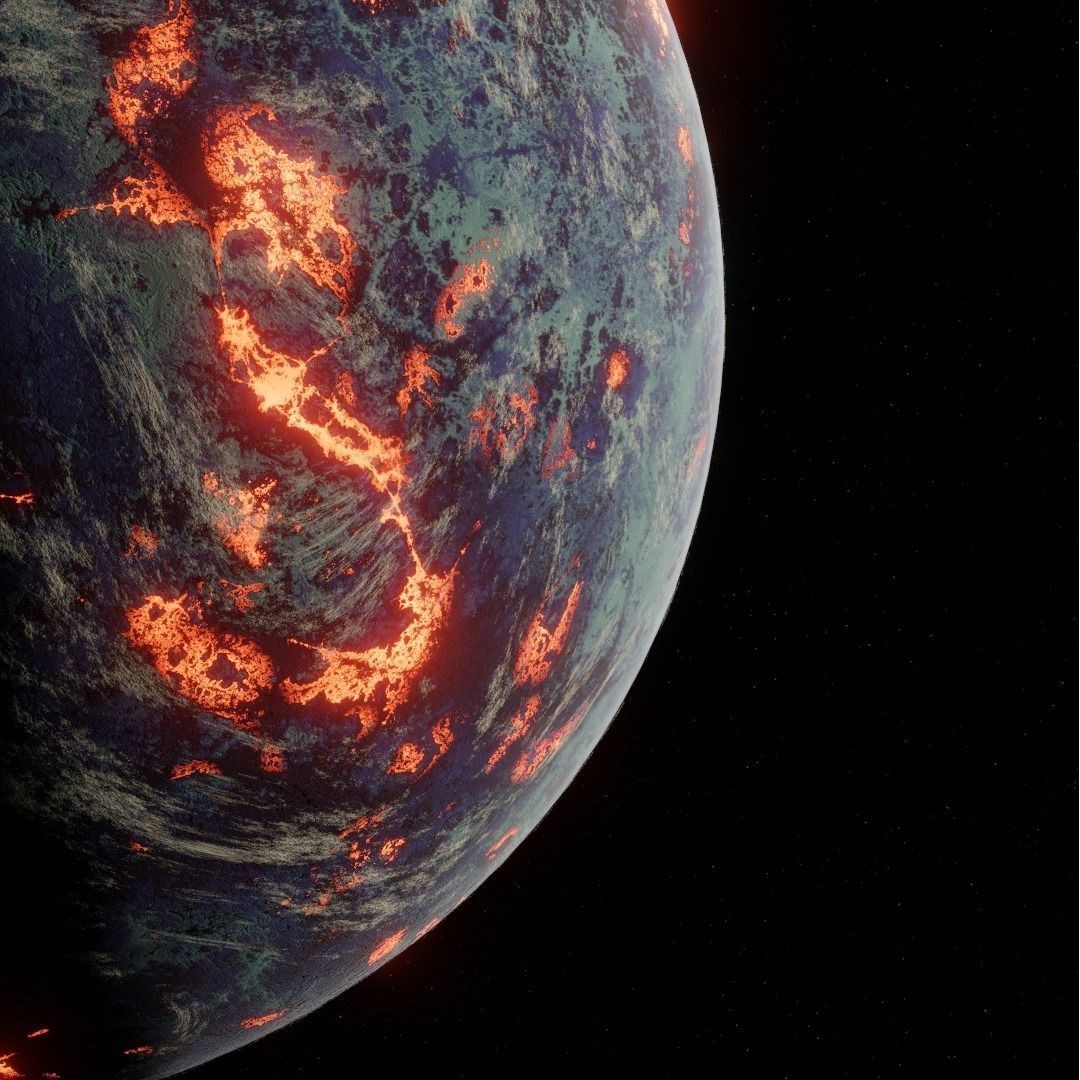 Alien Planet 3D Model – Low Poly Game Asset, FBX, PBR Textures - View 7