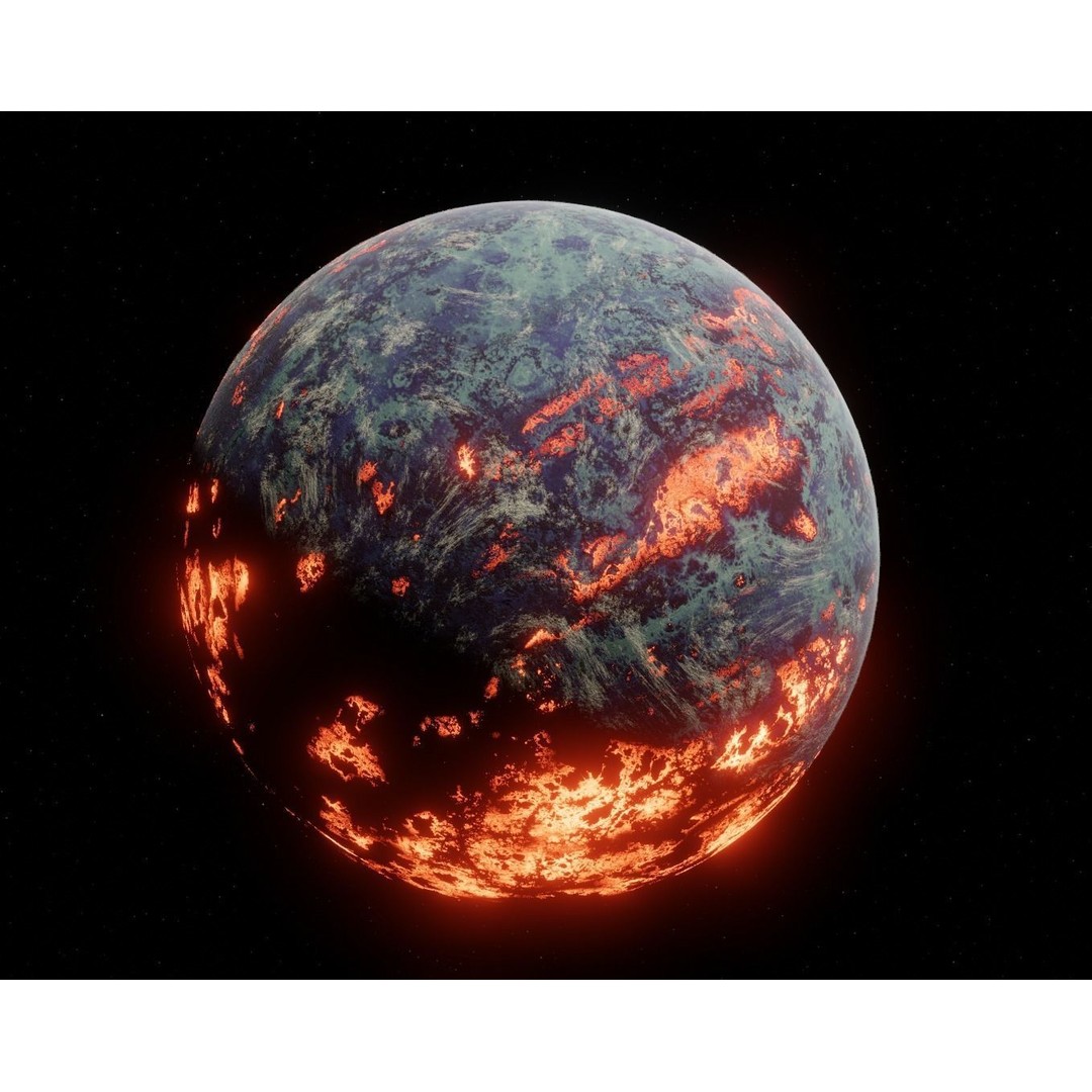 Alien Planet 3D Model – Low Poly Game Asset, FBX, PBR Textures - View 8