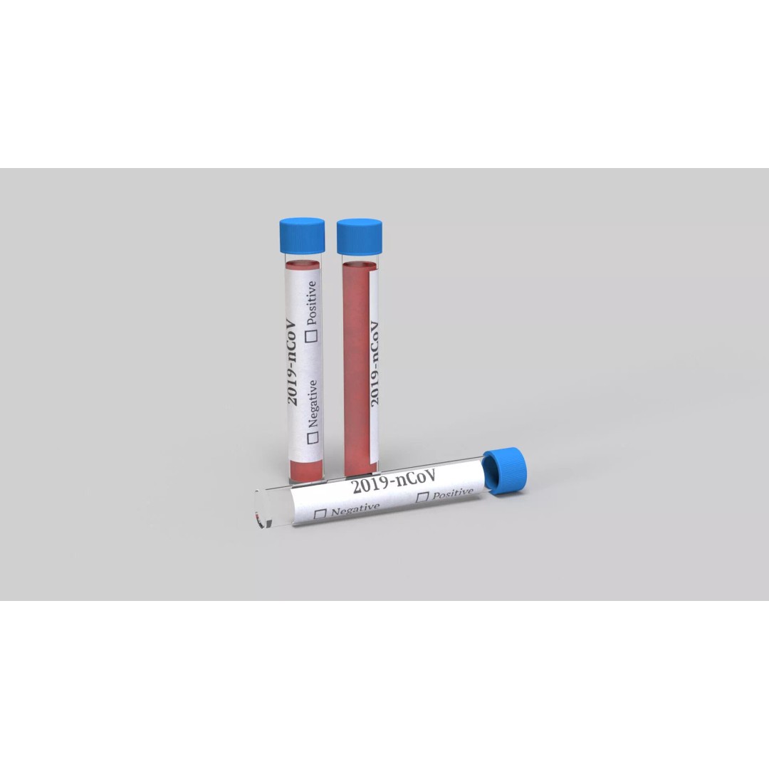 COVID-19 Test Vial 3D Model – Realistic Glass Laboratory Asset, FBX - View 2