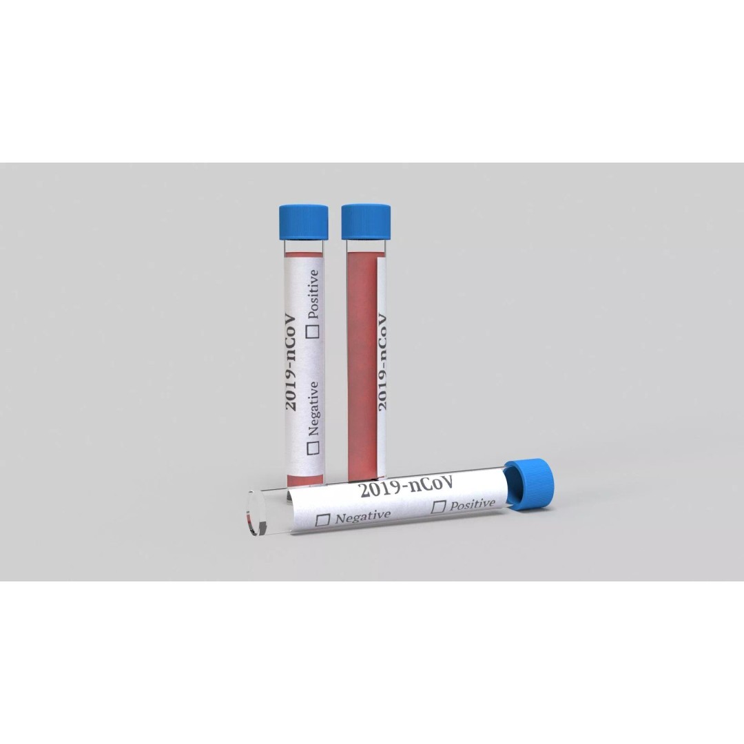 COVID-19 Test Vial 3D Model – Realistic Glass Laboratory Asset, FBX - View 3