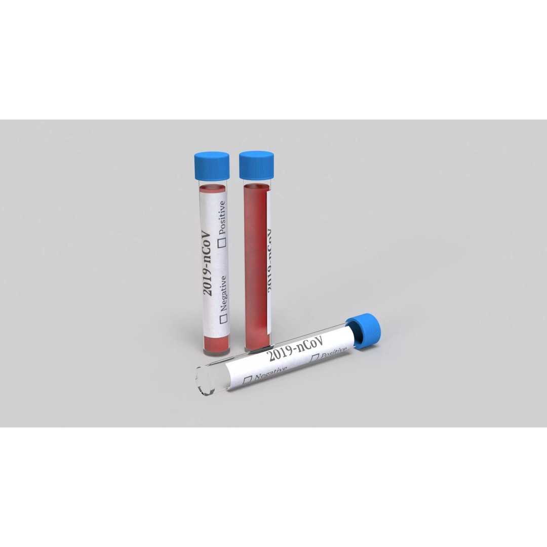 COVID-19 Test Vial 3D Model – Realistic Glass Laboratory Asset, FBX - View 4