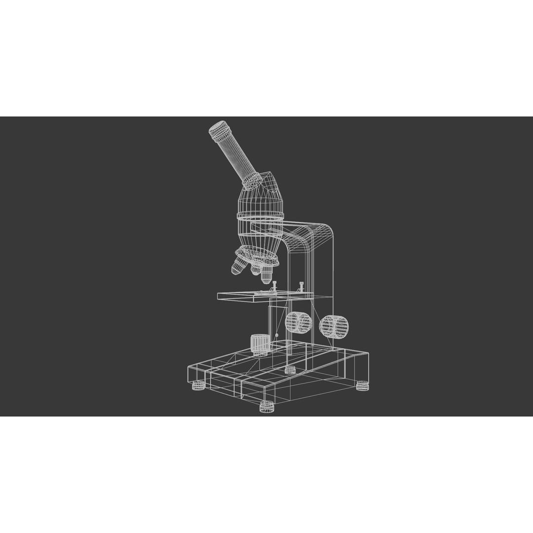 Microscope 3D Model – Low Poly Medical Asset, Game Ready, FBX