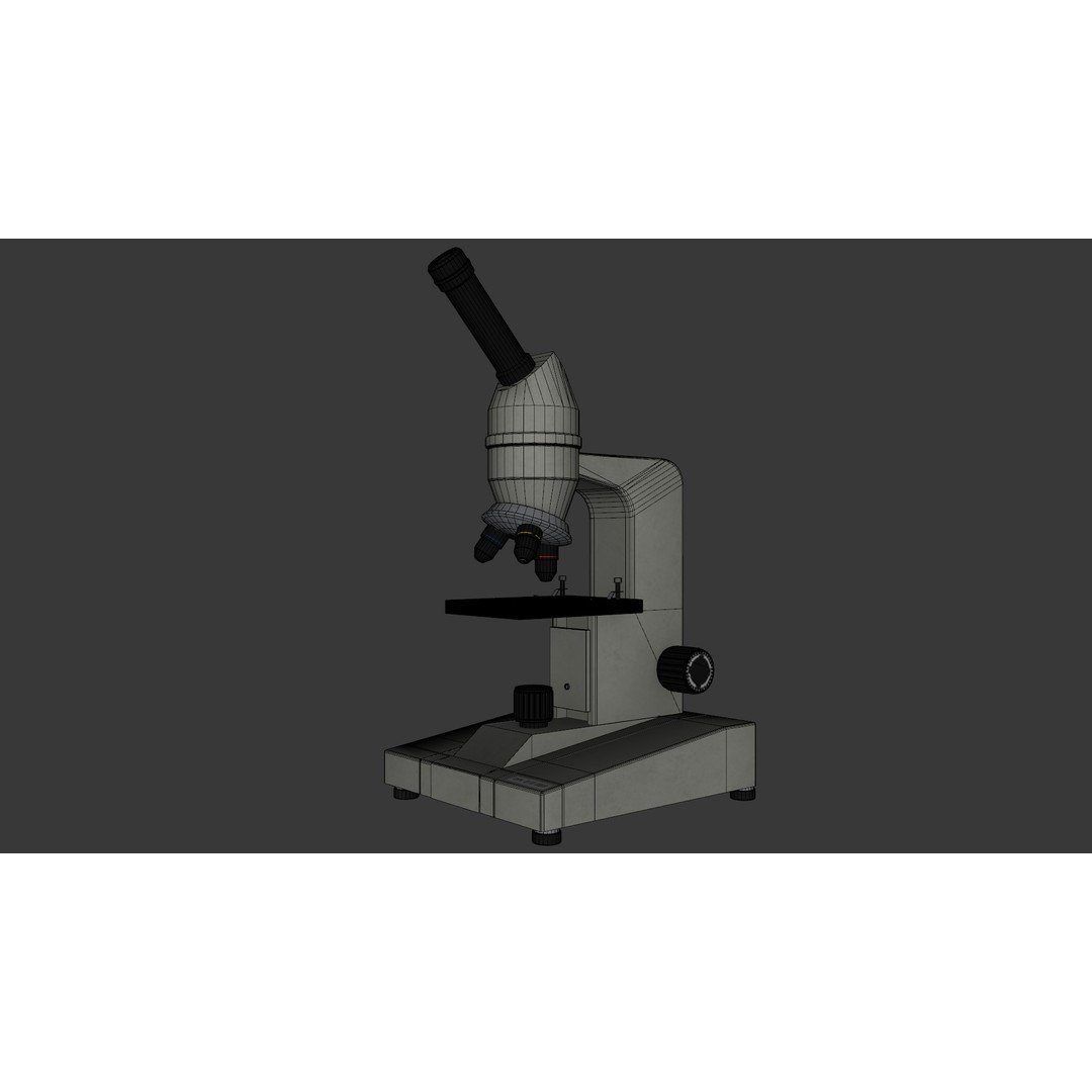 Microscope 3D Model – Low Poly Medical Asset, Game Ready, FBX - View 11