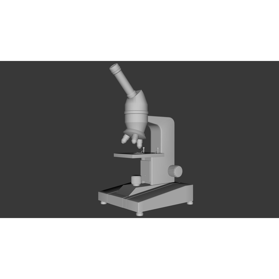 Microscope 3D Model – Low Poly Medical Asset, Game Ready, FBX - View 12