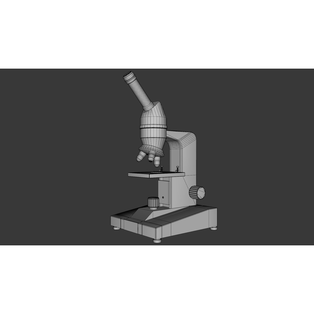 Microscope 3D Model – Low Poly Medical Asset, Game Ready, FBX - View 13