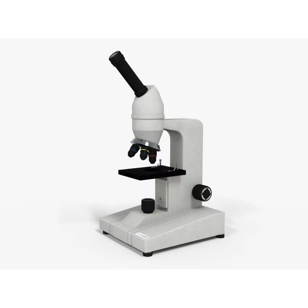 Microscope 3D Model – Low Poly Medical Asset, Game Ready, FBX - View 2