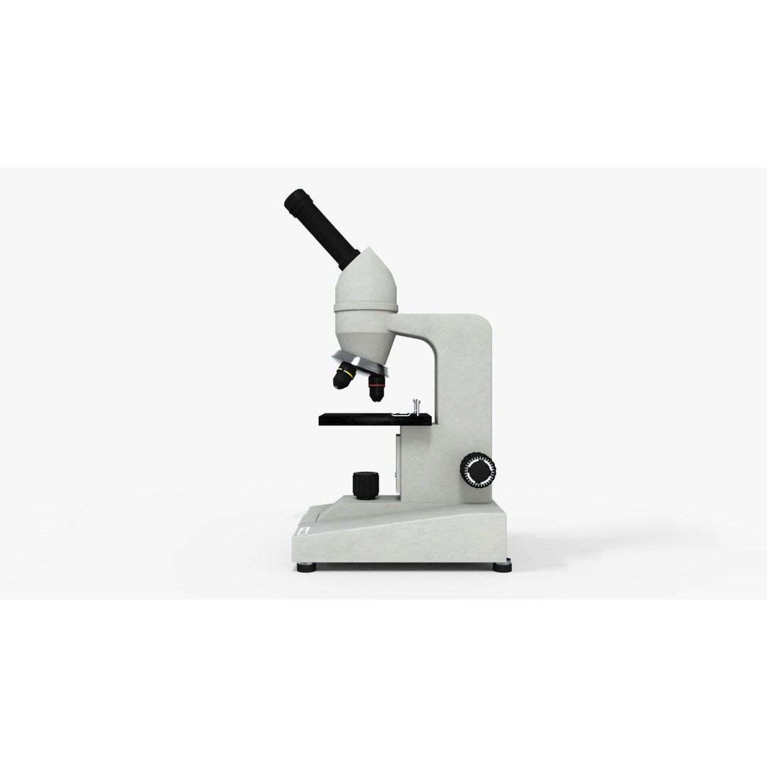 Microscope 3D Model – Low Poly Medical Asset, Game Ready, FBX - View 4