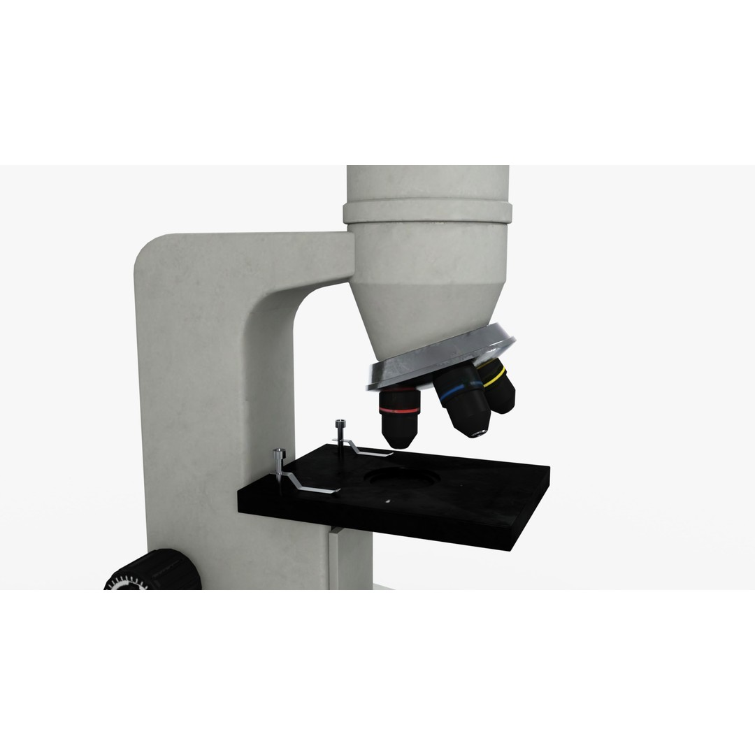 Microscope 3D Model – Low Poly Medical Asset, Game Ready, FBX - View 6