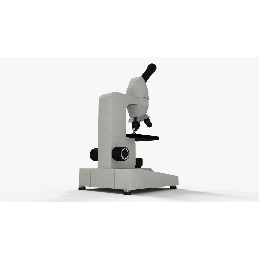 Microscope 3D Model – Low Poly Medical Asset, Game Ready, FBX - View 7