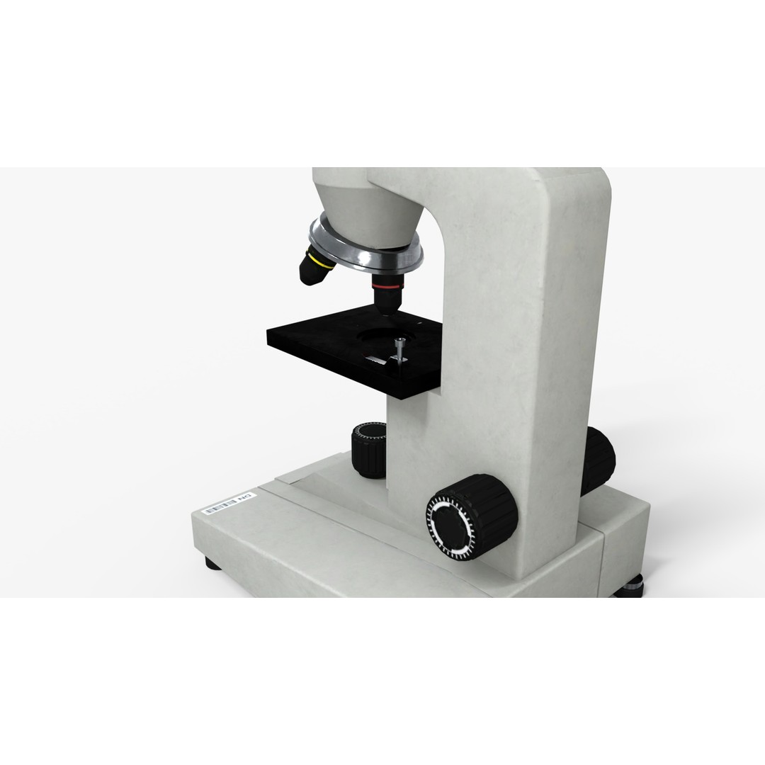 Microscope 3D Model – Low Poly Medical Asset, Game Ready, FBX - View 8
