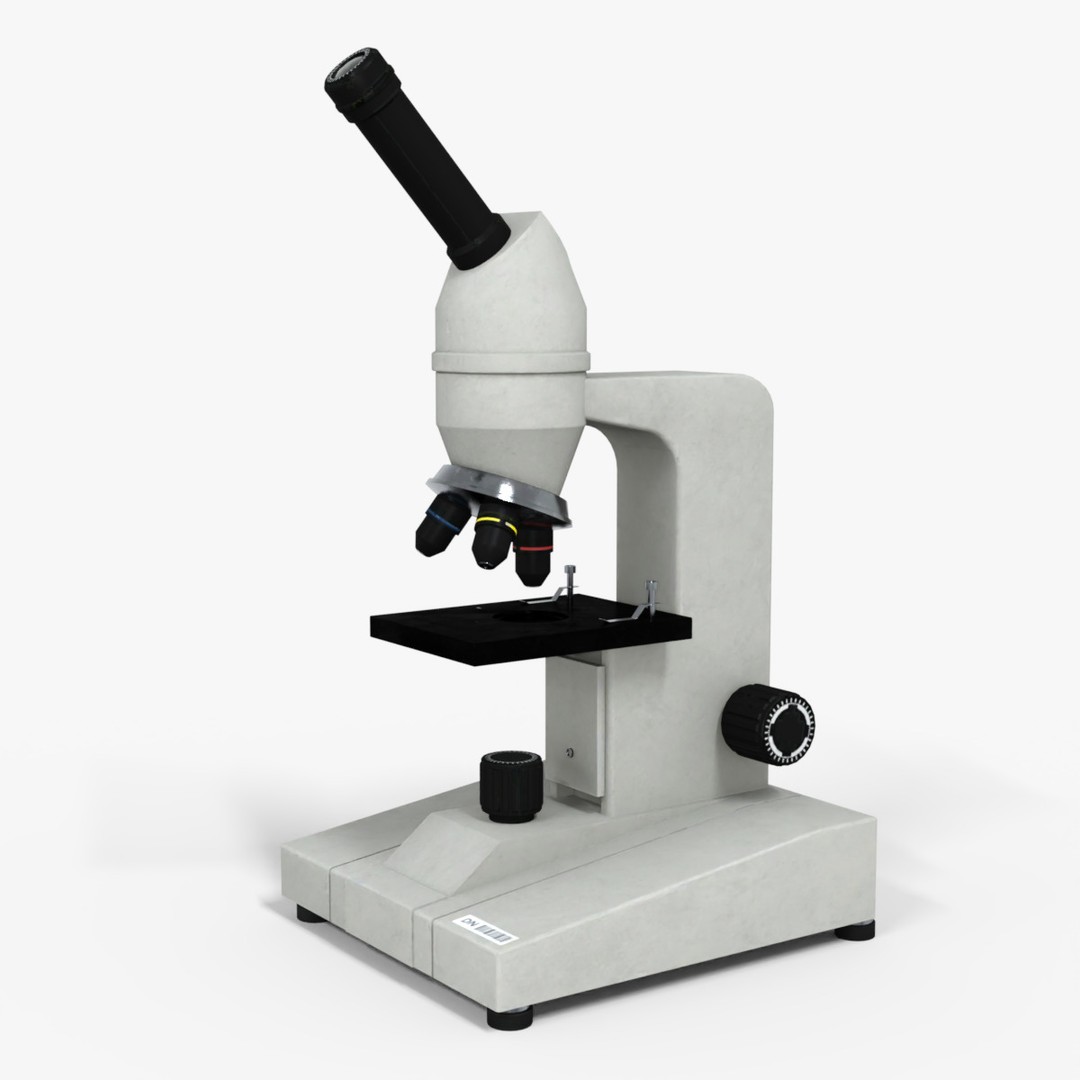 Microscope 3D Model – Low Poly Medical Asset, Game Ready, FBX - View 9