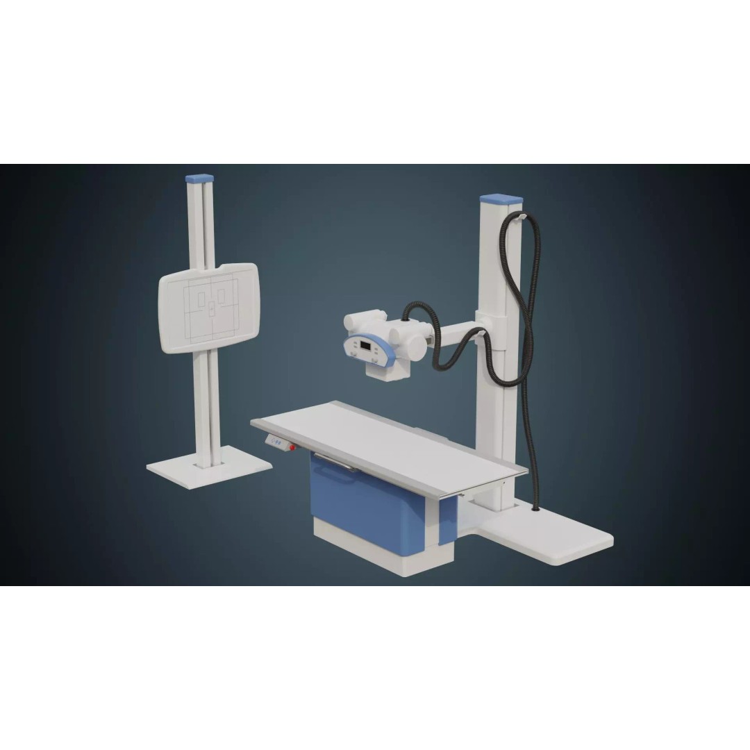 Angiography Machine 3D Model – Low Poly Medical Device, FBX - View 2