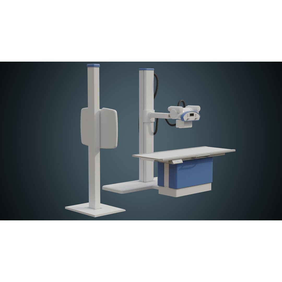Angiography Machine 3D Model – Low Poly Medical Device, FBX - View 3