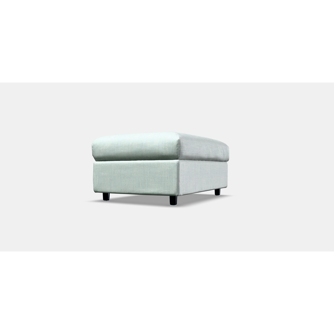 VIMLE Footstool 3D Model – Low Poly Storage Ottoman, FBX - View 11