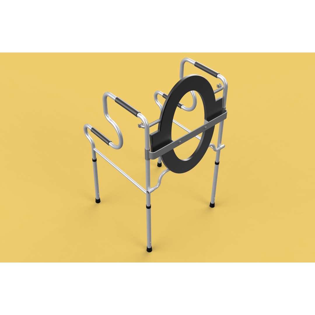 Multipurpose Toilet Seat 3D Model – Foldable Commode Chair, FBX, Blender - View 10