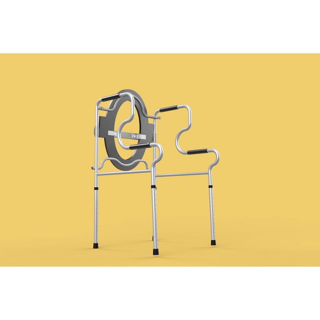 Multipurpose Toilet Seat 3D Model – Foldable Commode Chair, FBX, Blender - View 12
