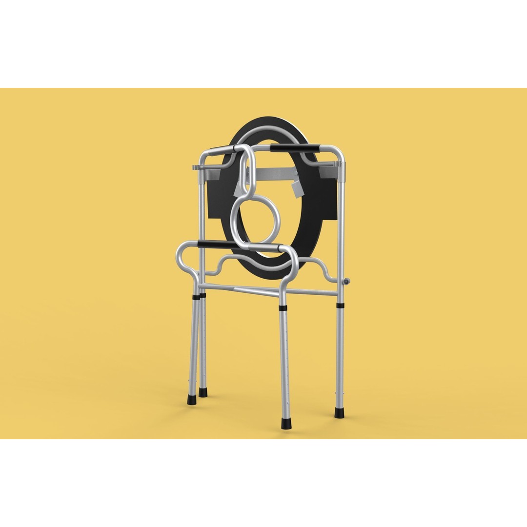 Multipurpose Toilet Seat 3D Model – Foldable Commode Chair, FBX, Blender - View 13