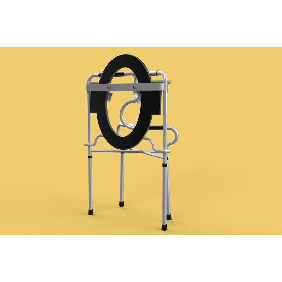 Multipurpose Toilet Seat 3D Model – Foldable Commode Chair, FBX, Blender - View 14