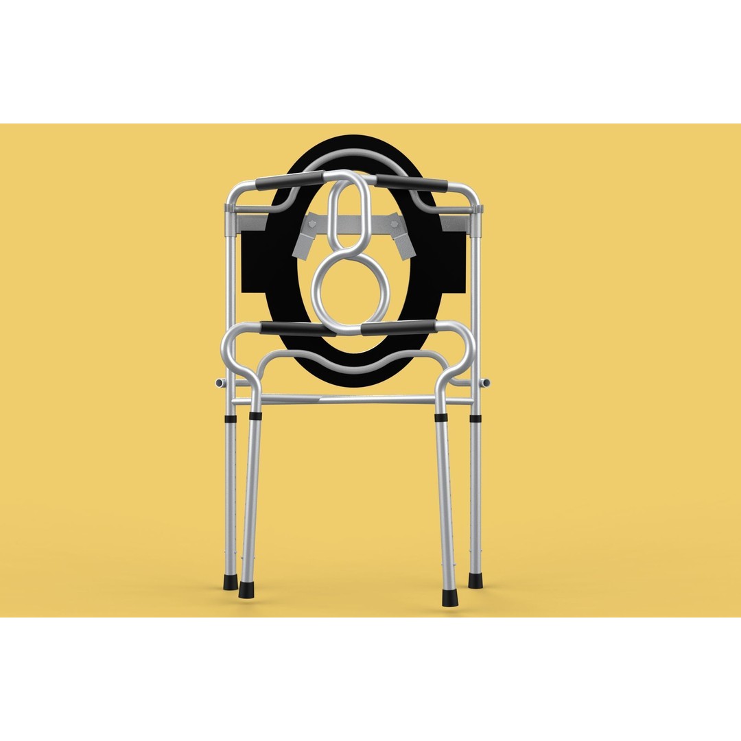 Multipurpose Toilet Seat 3D Model – Foldable Commode Chair, FBX, Blender - View 16