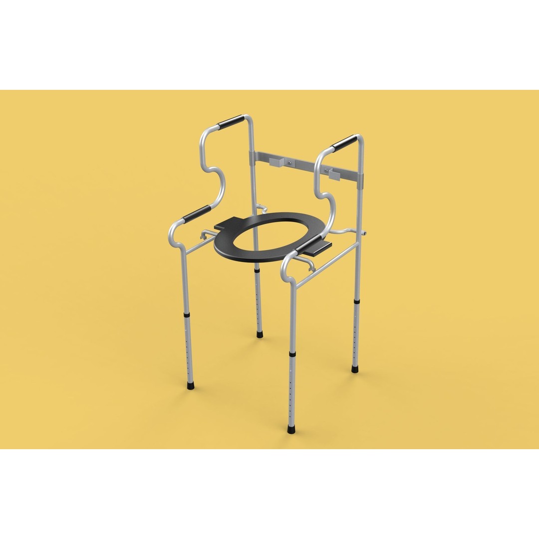 Multipurpose Toilet Seat 3D Model – Foldable Commode Chair, FBX, Blender - View 18