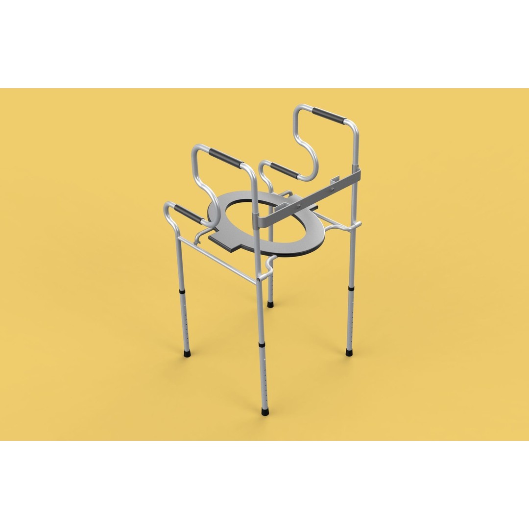 Multipurpose Toilet Seat 3D Model – Foldable Commode Chair, FBX, Blender - View 19