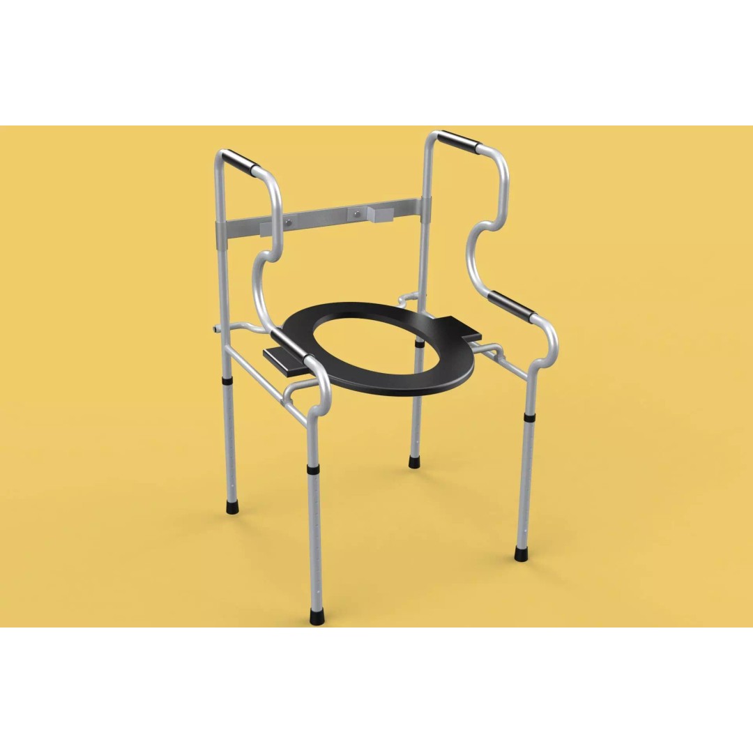 Multipurpose Toilet Seat 3D Model – Foldable Commode Chair, FBX, Blender - View 2