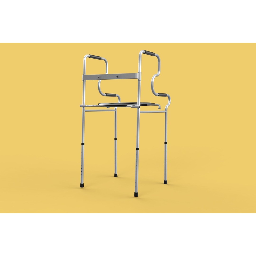 Multipurpose Toilet Seat 3D Model – Foldable Commode Chair, FBX, Blender - View 20