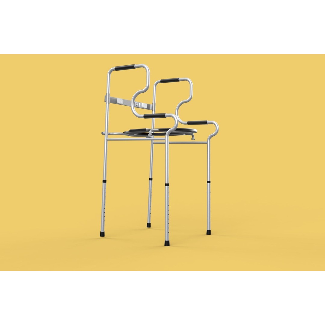 Multipurpose Toilet Seat 3D Model – Foldable Commode Chair, FBX, Blender - View 21